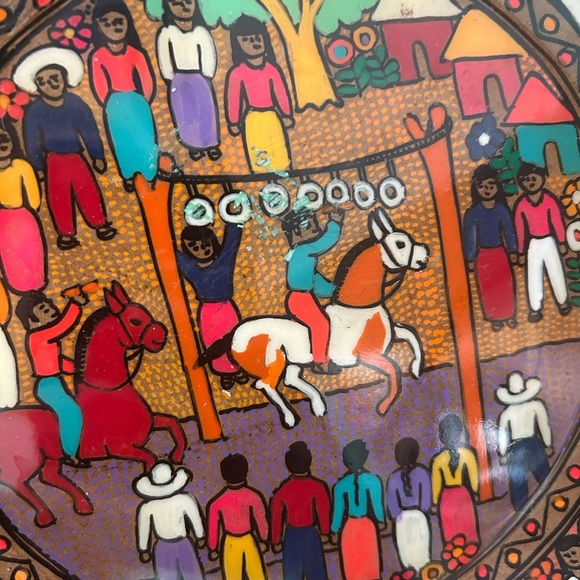 Mexican Painted Plate 10” Plate Dish  Art Hanging Wall Art - Picture 16 of 16